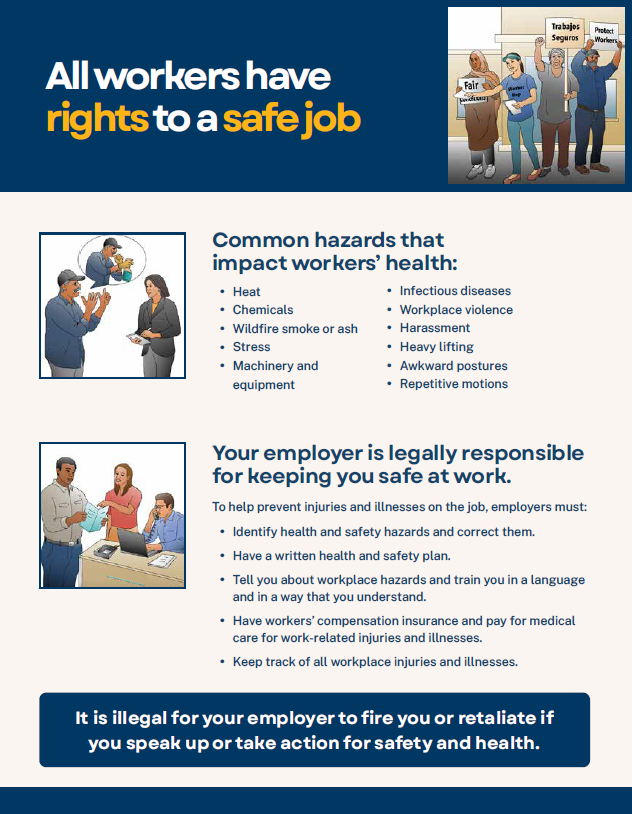 cover page of flyer about workers' health and safety rights