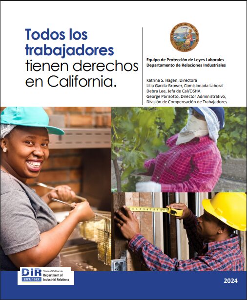 cover page of workers' rights pamphlet in Spanish